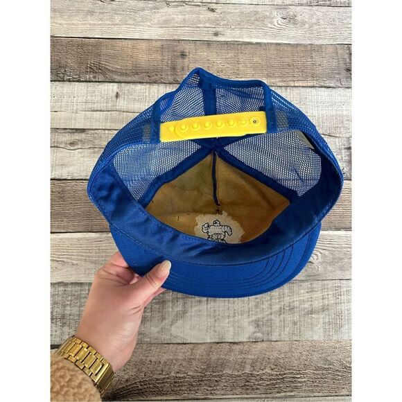 Vintage 80s Michelin Man Perdue Tire Horizon Snapback Trucker Hat Made in USA - Picture 4 of 5